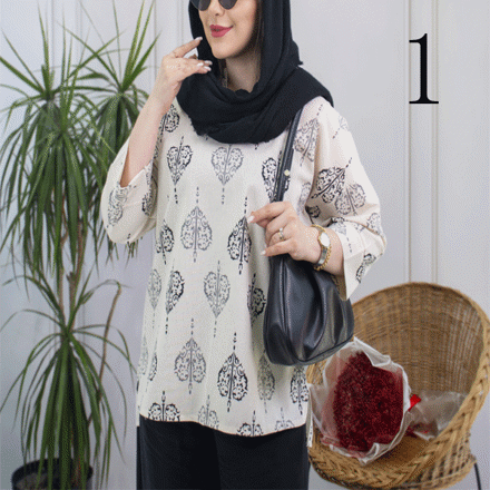 تصویر  شومیز لینن جلو بسته