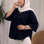 تصویر  شومیز لینن گلدوزی قلب