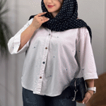 تصویر  شومیز لینن گلدوزی قلب