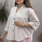 تصویر  شومیز لینن گلدوزی قلب