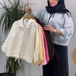تصویر  شومیز لینن پایین گتر