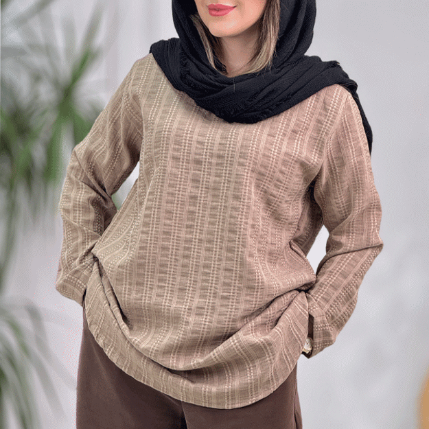 تصویر  شومیز شانتون یقه کوبایی