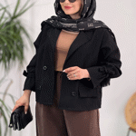 تصویر  کت ژاکارد آستین شیپوری