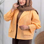 تصویر  کت ژاکارد آستین شیپوری