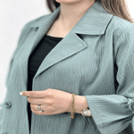 تصویر  کت ژاکارد آستین شیپوری