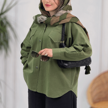 تصویر  شومیز لینن جیب پاکتی