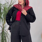 تصویر  شومیز لینن جیب پاکتی