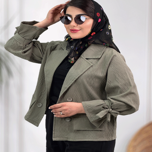 تصویر  مانتو کتی آستین شیپوری
