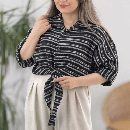 تصویر  شومیز کوک دوزی گره ای