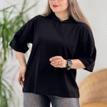 تصویر  تیشرت بیسیک کلاه دار
