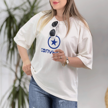 تصویر  تیشرت طرح converse
