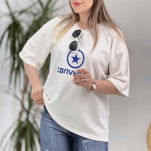 تصویر  تیشرت طرح converse