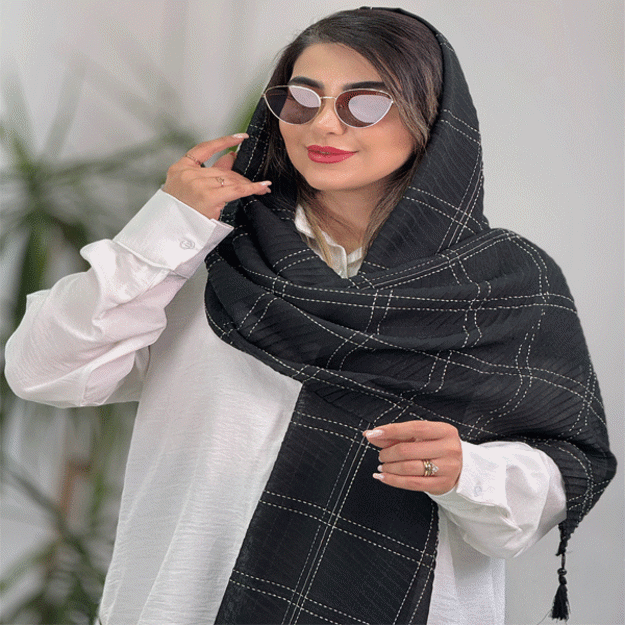 تصویر  شال صدفی کوک دوزی