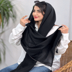 تصویر  شال مشکی دندون موشی