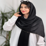 تصویر  شال مشکی دندون موشی