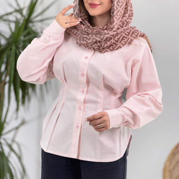 تصویر  شومیز لینن کمر گنی