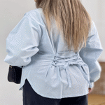 تصویر  شومیز لینن کمر گنی
