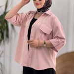 تصویر  شومیز سیلک جیب پاکتی