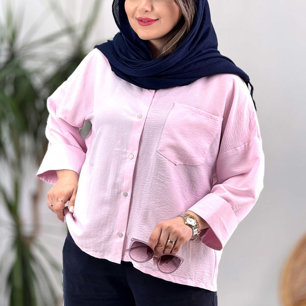 تصویر  شومیز سیلک تک جیب