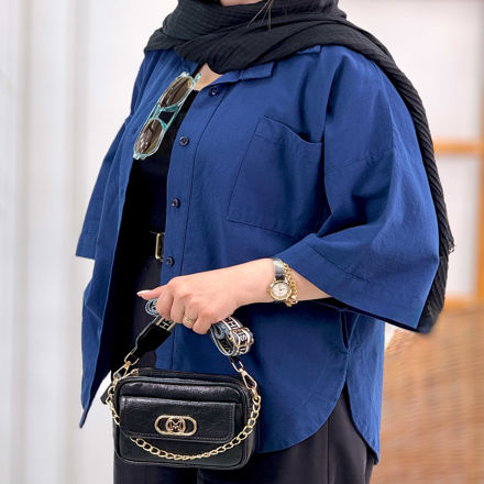 تصویر  شومیز لینن پایین هلالی