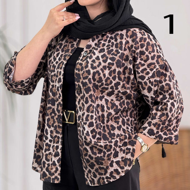 تصویر  شومیز پلنگی نگینی
