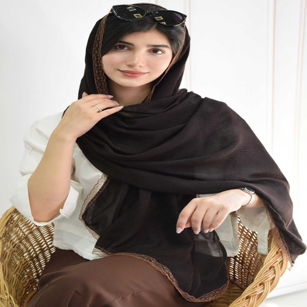 تصویر  شال پلیسه دور دانتل