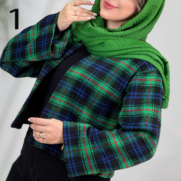 تصویر  کت پالتویی طرحدار